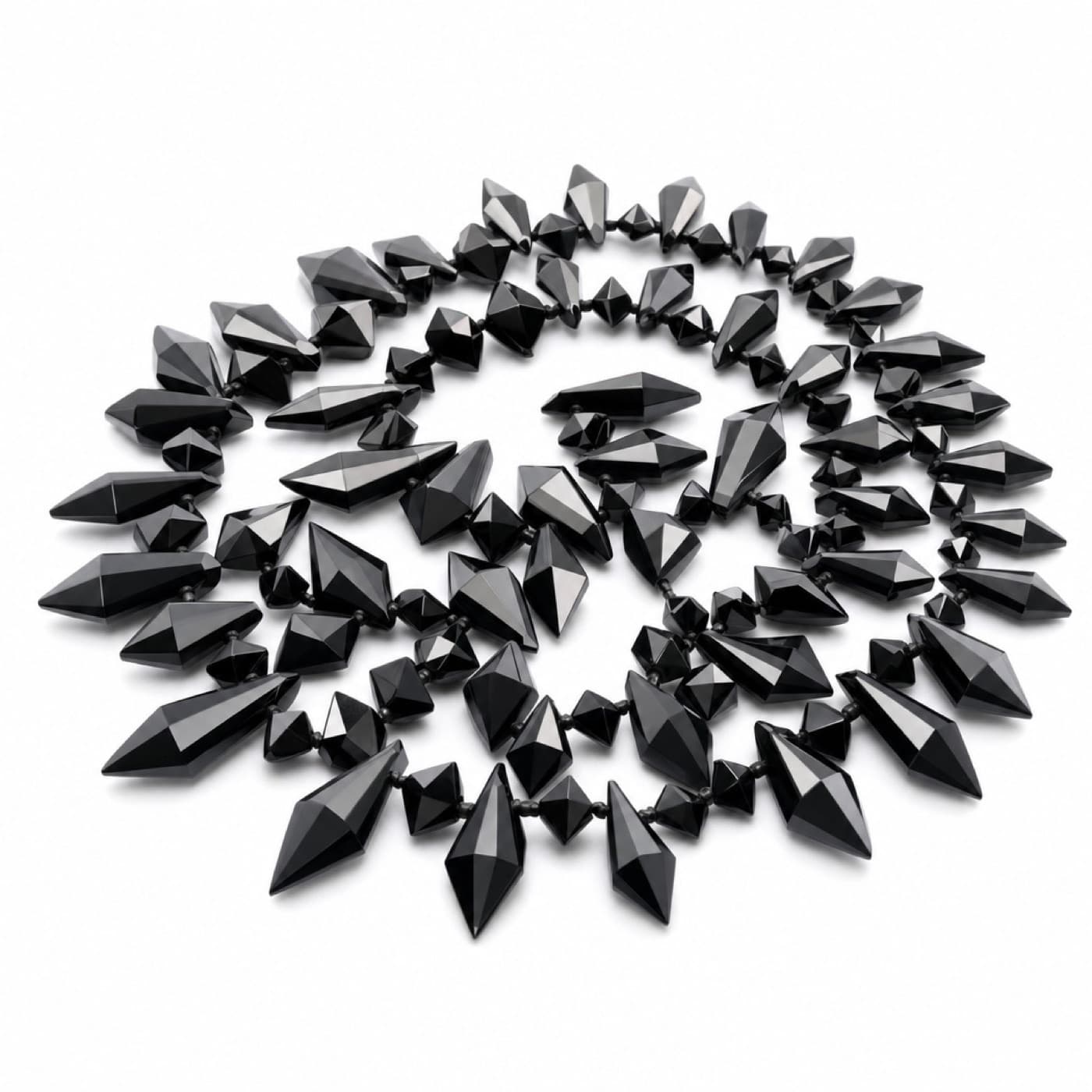 Black onyx and black spinel beads