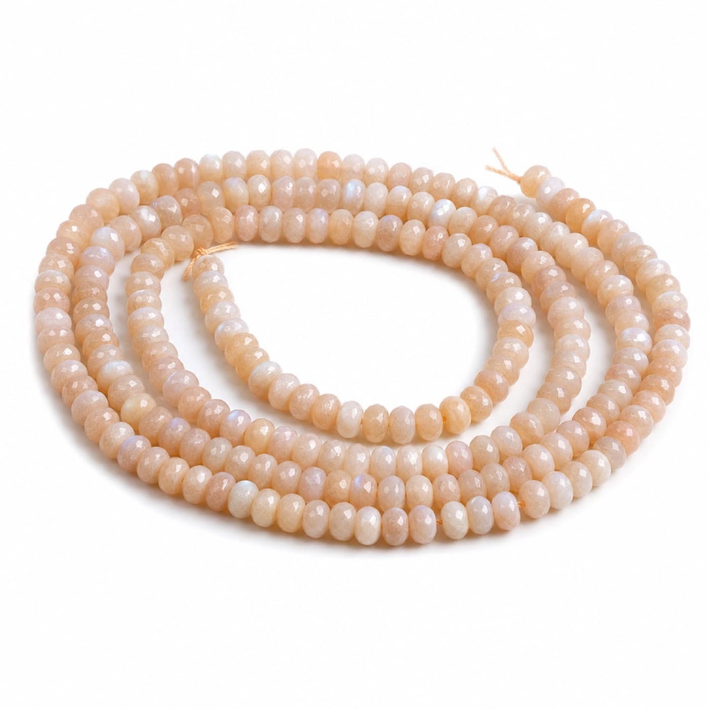 Peach, gray, chocolate and golden-shine moonstone beads